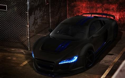 Download wallpapers Audi R8, supercars, angel lghts, matte black r8 ...