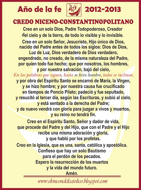 Pensamientos y Frases: El Credo Niceno-Constantinopolitano