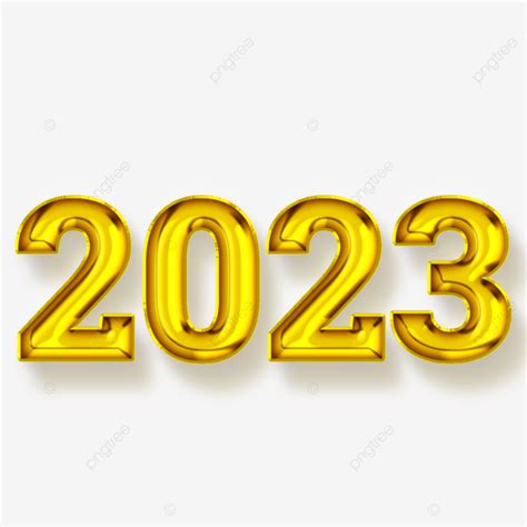 2023 Golden Balloon Letter, 2023, 2023 Golden, Golden PNG Transparent ...