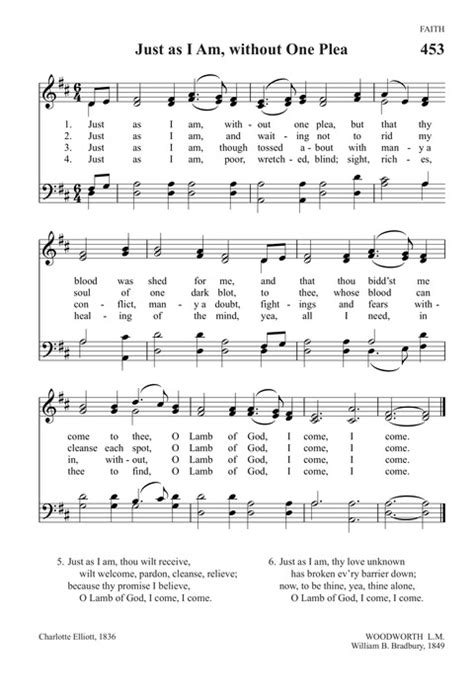 Trinity Psalter Hymnal 453. Just as I am, without one plea | Hymnary.org