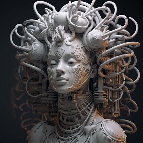 Premium AI Image | a sculpture of a woman with a head of hair and a ...