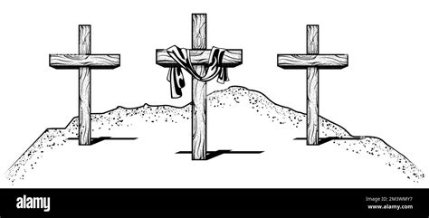 Three Crosses Resurrection Clipart Black And White