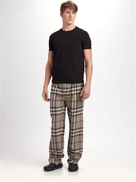 Lyst - Burberry Flannel Pajamas Pants in Brown for Men