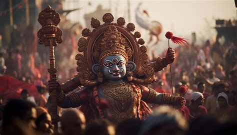 Premium AI Image | Dussehra Vijayadashami festival celebration with ...