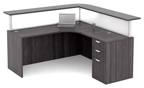 Modern L Shaped Reception Desk - PL Laminate by Harmony Collection ...