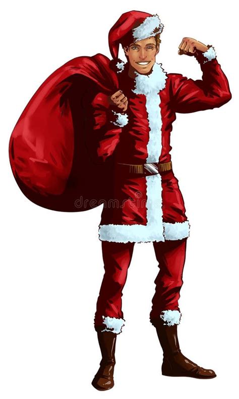 Man in Santa Claus suit stock vector. Illustration of looking - 47827020