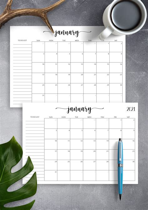 Monthly Calendar To Do List Template - Suzy Zorana