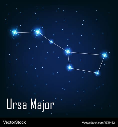 The constellation Ursa Major star in the night Vector Image