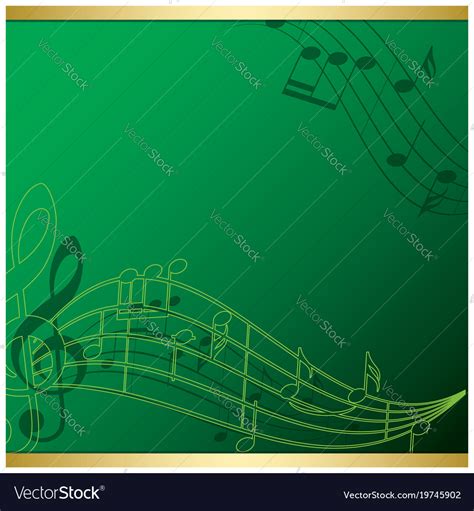 Music Notes Green Background