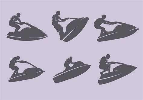 Jet Ski Silhouette set Illustration 212432 Vector Art at Vecteezy