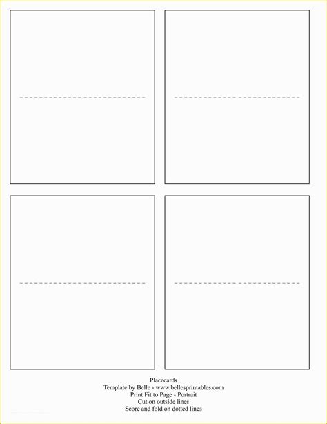 Free Place Card Template Word Of Printable Place Cards Template ...