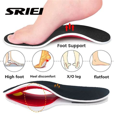 SRIEI 1Pair Orthotic Gel High Arch Support Insoles Gel Pad Arch Support ...