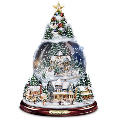 Thomas Kinkade Wondrous Winter Musical Tabletop Christmas Tree with ...