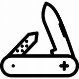 Swiss Army Knife Coloring Lineal Icon sketch template