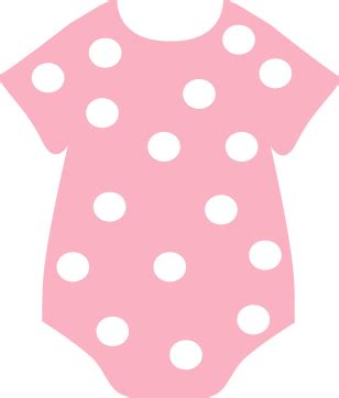 Pink Polka Dot Onesie Clip Art - Pink Polka Dot Onesie Image
