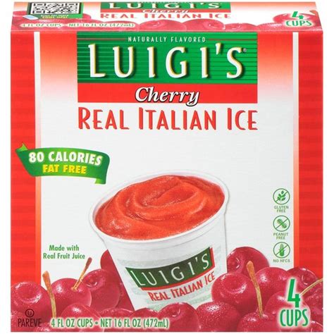 Luigi's Cherry Luigi's Cherry Real Italian Ice (4 fl oz) Delivery or Pickup Near Me - Instacart