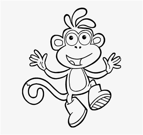 Dora The Explorer Boots Coloring Pages - Boots The Monkey Drawing ...