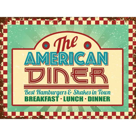 American Diner Best In Town Metal Sign | Vintage Style Decor ...