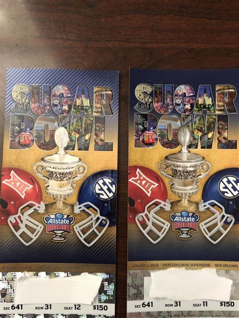 2019 Sugar Bowl Tickets (2) - Georgia vs. Texas - UGA Section - Free Shipping! | Nfl tickets ...