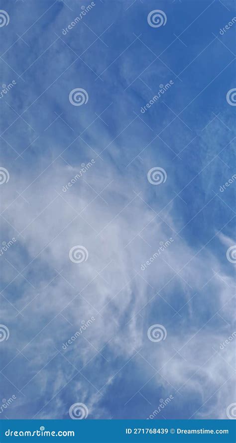 Blue Sky with Some Clouds in Sunny Day Potrait, Photography Stock Image ...