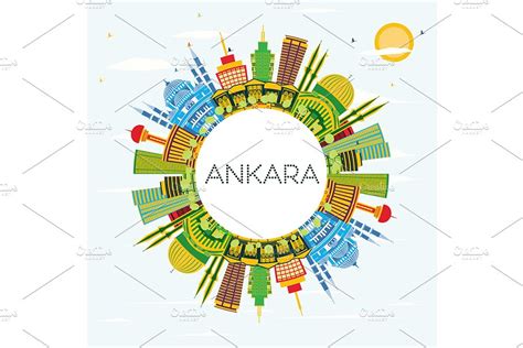 Ankara Skyline | Pre-Designed Illustrator Graphics ~ Creative Market