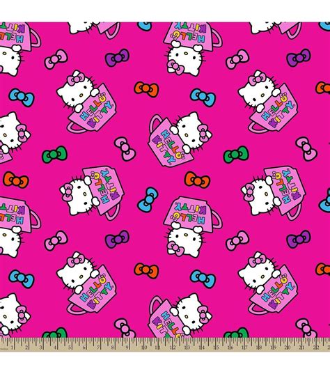 Sanrio Hello Kitty Tea Cups Fleece Fabric | Jo-Ann | Hello kitty, Hello ...