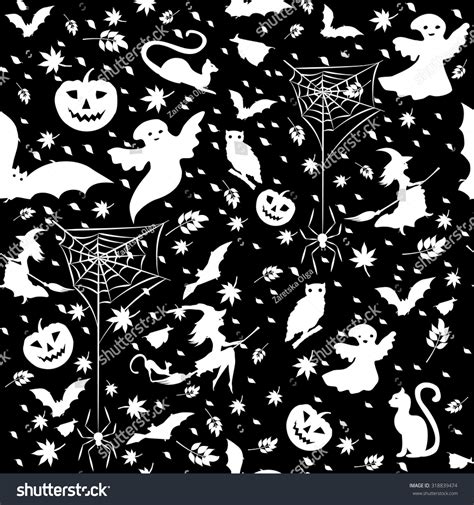 Halloween Background Witch On Broom Spiders Stock Vector (Royalty Free ...