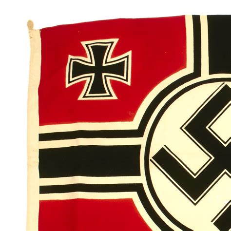 Original German WWII Kriegsmarine Naval Battle Flag with Wartime ...