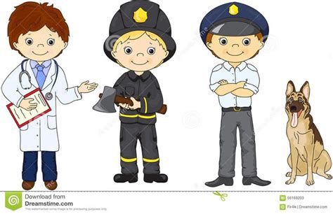 Policeman, Fireman And Doctor In Their Uniform - Download From Over 62 Million High Quality ...