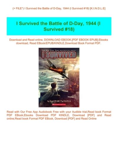 (P.D.F. FILE) I Survived the Battle of D-Day 1944 (I Survived #18) [K.I ...