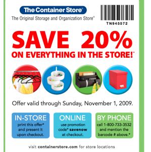 Container Store Coupon