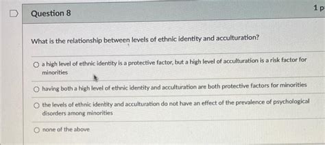 Solved What is the relationship between levels of ethnic | Chegg.com