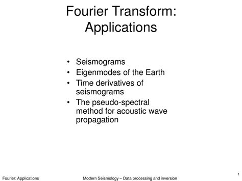 PPT - Fourier Transform: Applications PowerPoint Presentation, free download - ID:326103