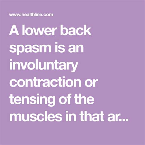 Lower Back Spasms: Causes, Diagnosis, and Treatment | Back spasm, Lower back spasms, Lower back