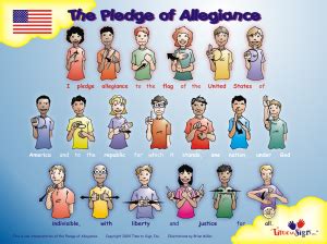 Sign Language Pledge of Allegiance Poster - Time to Sign