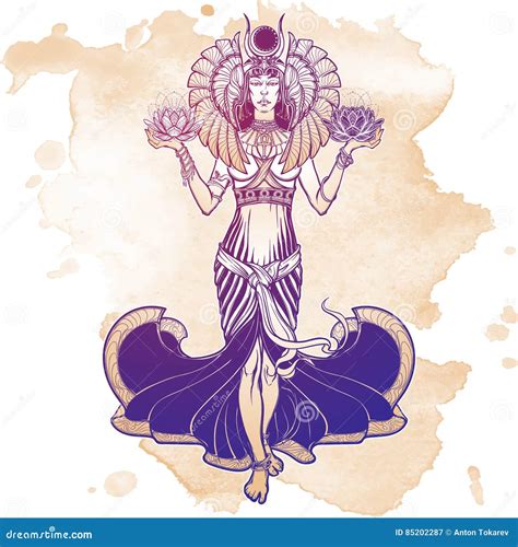 Illustration Of Libra Zodiac Sign As A Beautiful Egyptian Goddess ...