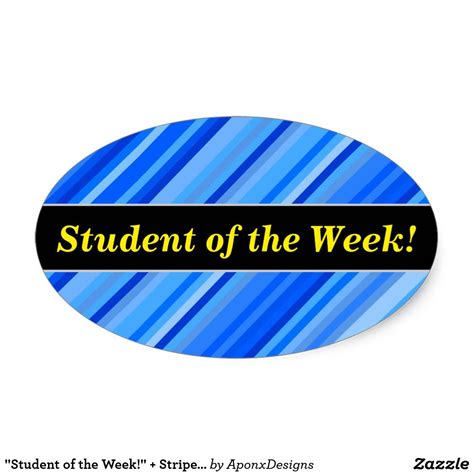 "Student of the Week!" + Stripes of Blue Pattern #teacher #student #sticker #school # ...