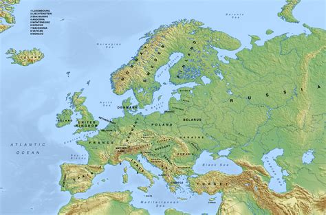 Europe Map Physical Features - United States Map