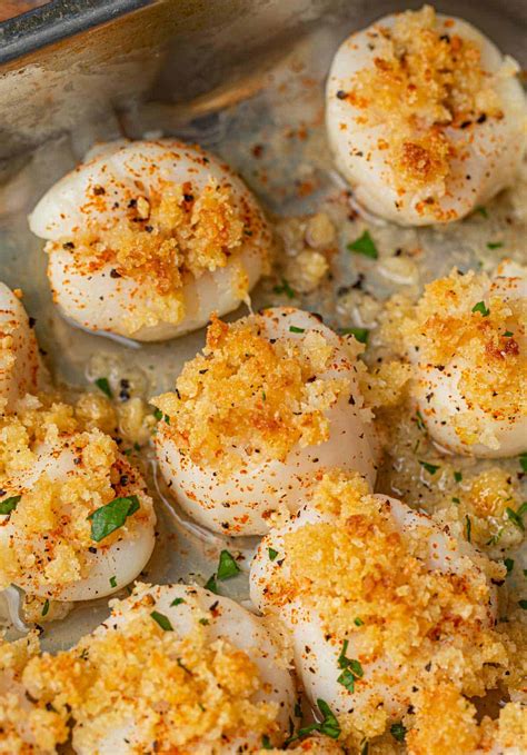 Crispy Baked Scallops (with Buttery Panko topping!) - Dinner, then Dessert