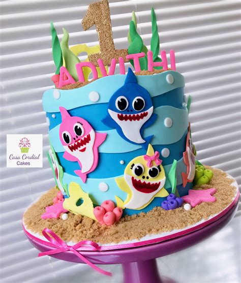 Baby Shark Cake | Shark themed birthday party, Shark birthday party, Shark birthday cakes