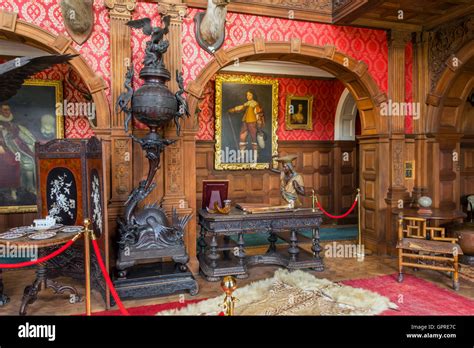 The Grand Hall inside Kinloch Castle, Isle of Rum, Scotland, UK Stock Photo - Alamy