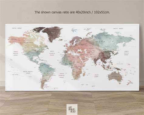 World Map Canvas World Map Wall Art Canvas World Map - Etsy