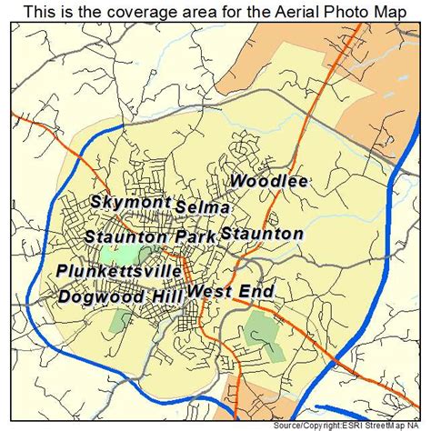 Aerial Photography Map of Staunton, VA Virginia