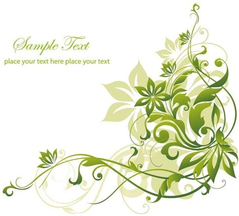 Abstract green floral background vector graphic art Vectors images ...