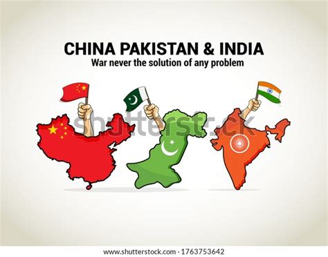 Pakistan China India Map On Orange Stock Vector (Royalty Free ...