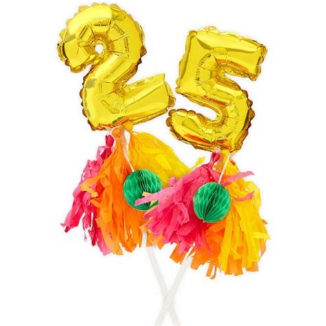 Gold Cake Topper Number Balloons, Number 25 Balloon (7.5 In), PACK - Kroger