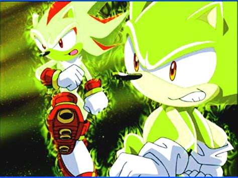 Sonic x super green sonic and super green shadow by shadowXcode on DeviantArt