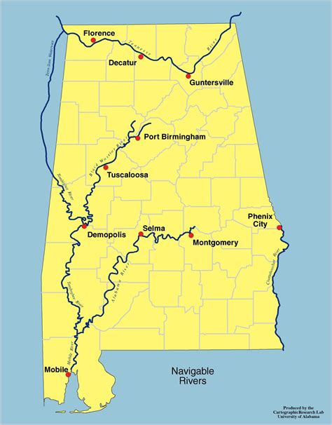 Alabama Outline Maps and Map Links