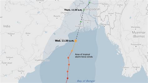 Live Cyclone Amphan Map: Tracking the Storm’s Path - The New York Times