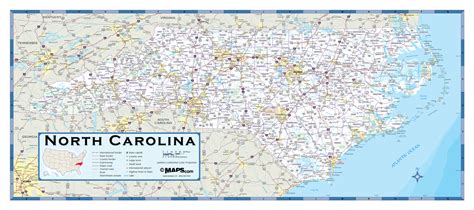 North Carolina Highway Wall Map | Maps.com.com